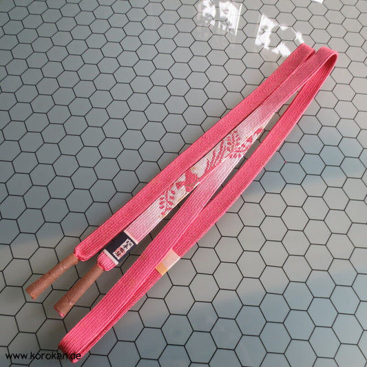 azaleerosa weiß gold Obijime, Seide / Lurex