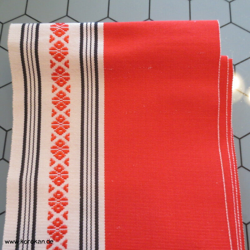 Datejime Kimono Bindeband - rot mit Hakata Streifen