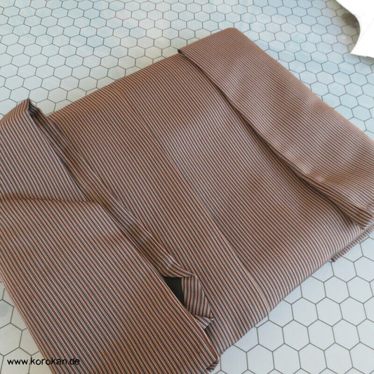 blau - rotbraun, beige gestreifte Hakama Kimonohose - Andon - Rock - Typ