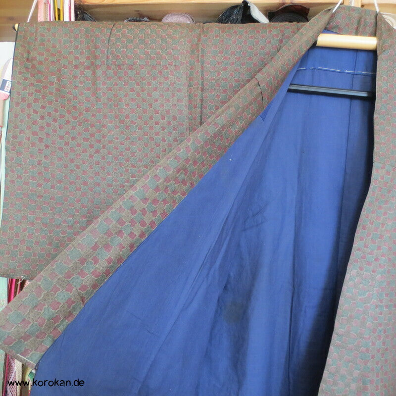 japanischer Hausmantel - Seide, gepolsterter Komon Kimono für Männer