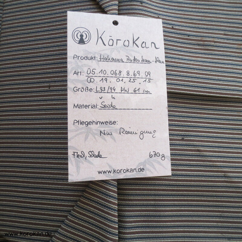 blau - rotbraun, beige gestreifte Hakama Kimonohose - Andon - Rock - Typ