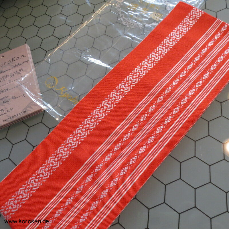 Datejime Kimono Bindeband - Hakata Seidenrips orange