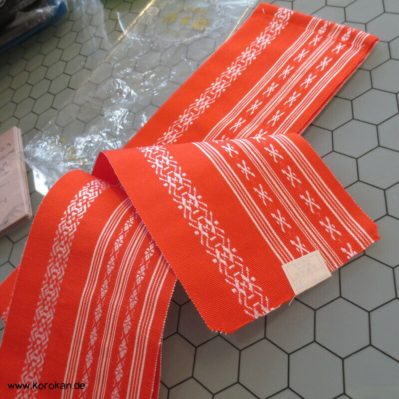 Datejime Kimono Bindeband - Hakata Seidenrips orange