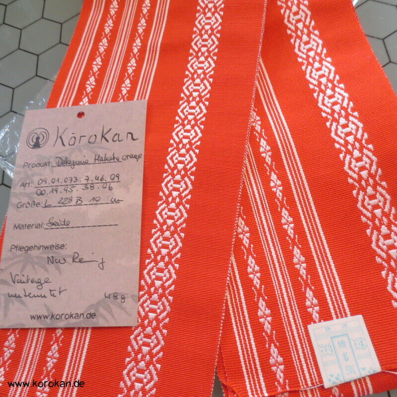 Datejime Kimono Bindeband - Hakata Seidenrips orange