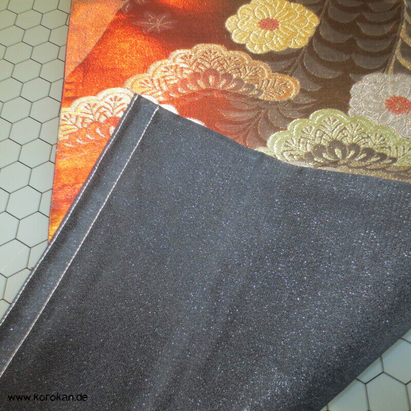 Upcycling Seidenbrokat Vorhangschal aus Fukuro Obi
