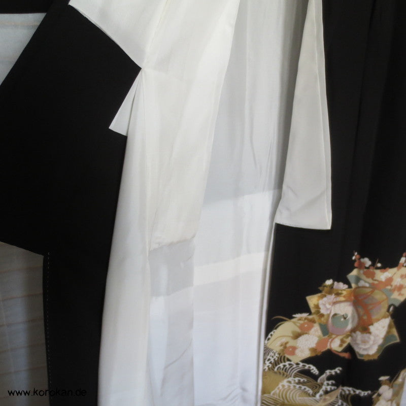 Tsunami Wellen mit Phönix Tomesode Seiden Kimono