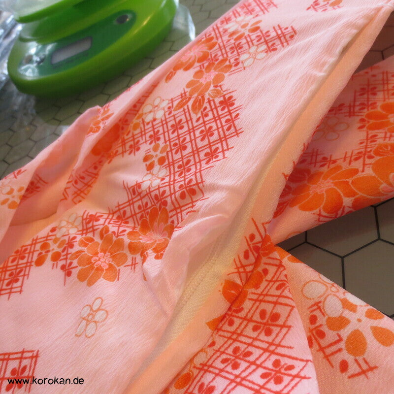 Datejime Kimono Bindeband - Mittelverstärkung, Blütendruck, mit Tasche