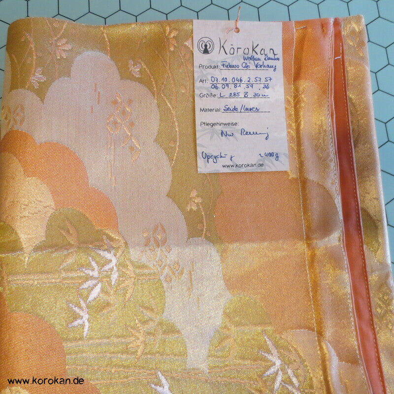 Upcycling Seidenbrokat Vorhangschal aus Fukuro Obi