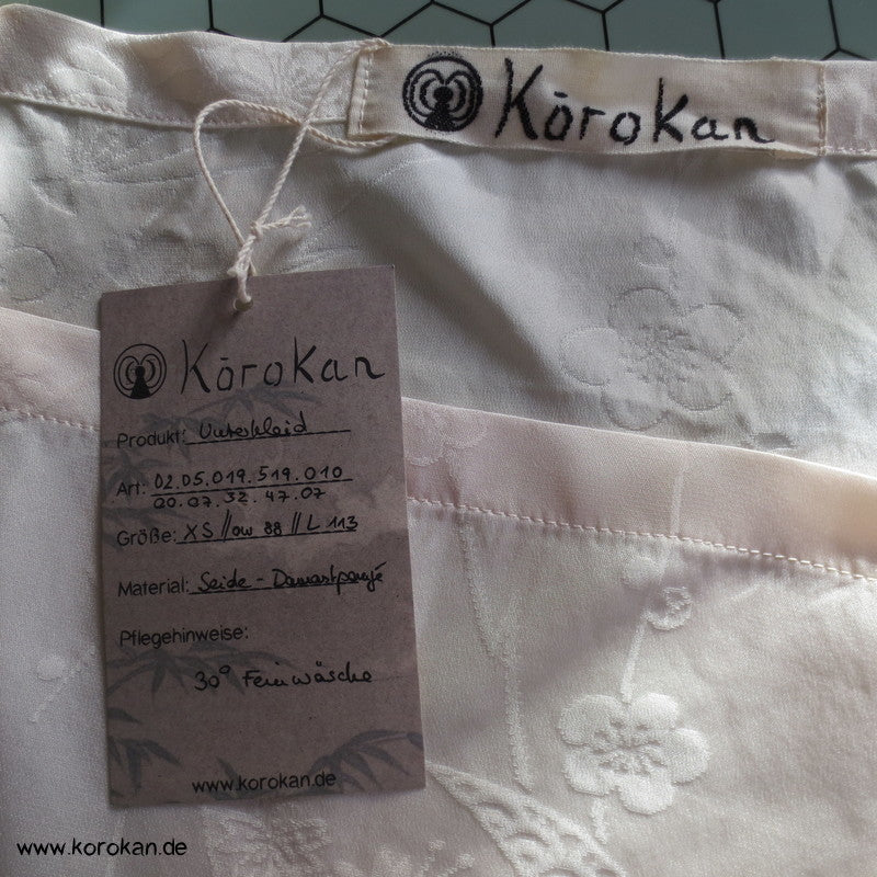 Juban Fächer Seide Unterkleid, halbtransparent