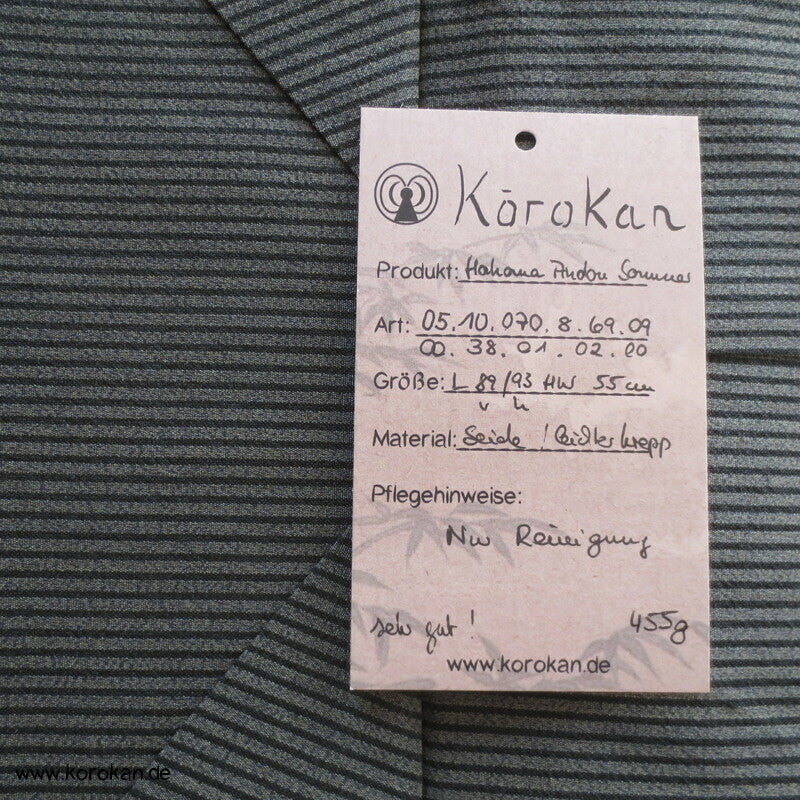 grau gestreifte Sommer Rho Seide Hakama Kimono - Andon - Rock - Typ