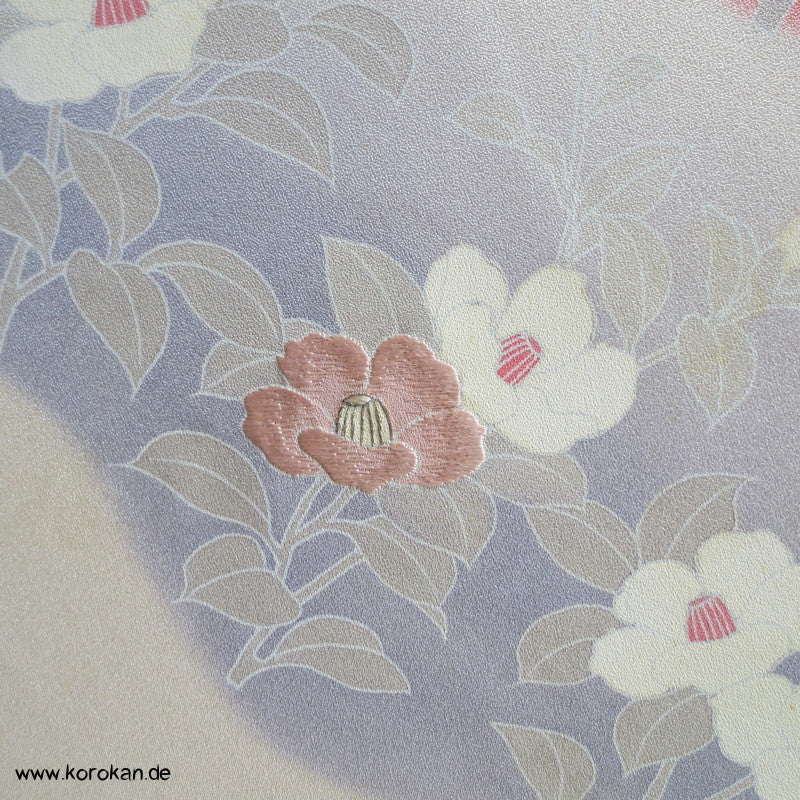 Kirschzweige, andere Blumen, teilbestickt Tanmono