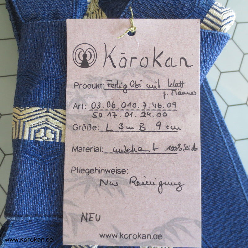 Instant Männer Kaku Obi mit Klettverschluss, vorgebunden