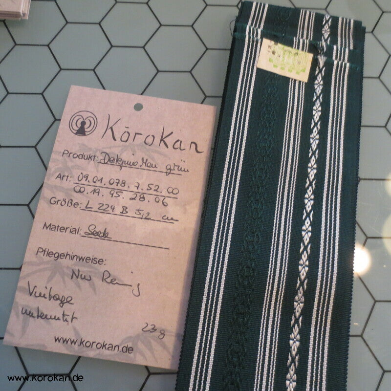 Datejime Seiden Kimono Gürtel Hakata grün