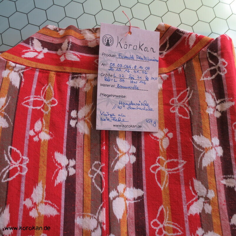 Dochugi Susoyoke Set Baumwoll Druck Kasuri Schmetterlinge