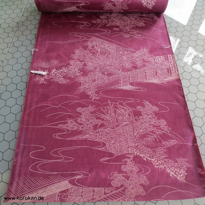 Gartenlandschaft Wolle/ Seide Kimono Damast