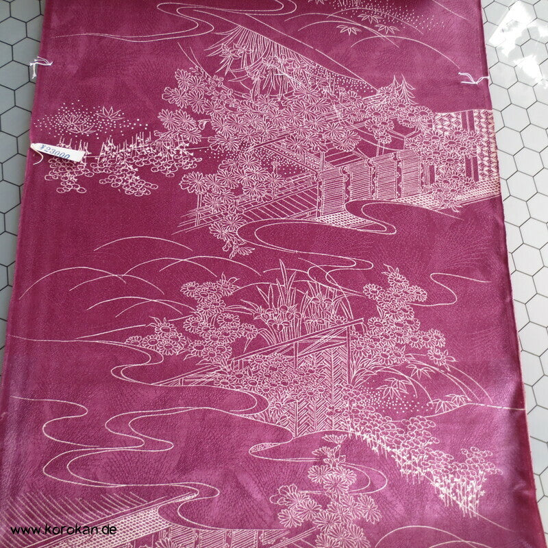 Gartenlandschaft Wolle/ Seide Kimono Damast