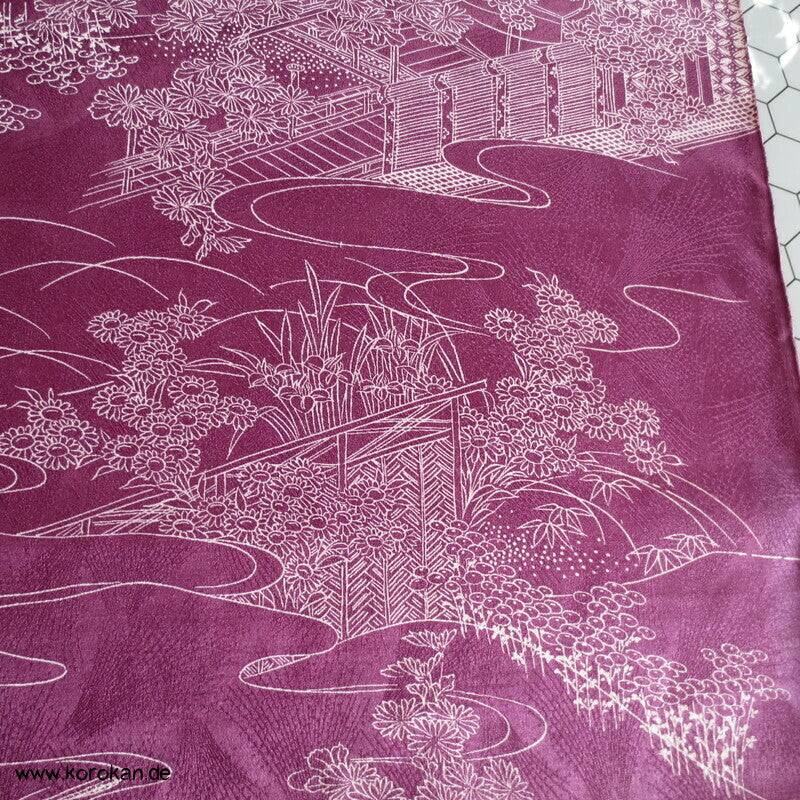 Gartenlandschaft Wolle/ Seide Kimono Damast