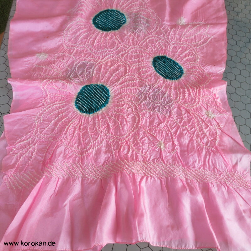 rosa Shibori Seiden Pongé Mädchen Heko Obi - großes Schaltuch