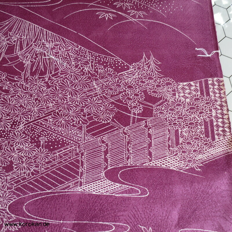 Gartenlandschaft Wolle/ Seide Kimono Damast