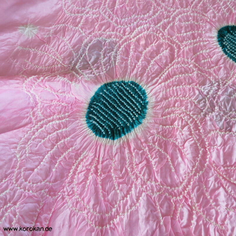 rosa Shibori Seiden Pongé Mädchen Heko Obi - großes Schaltuch