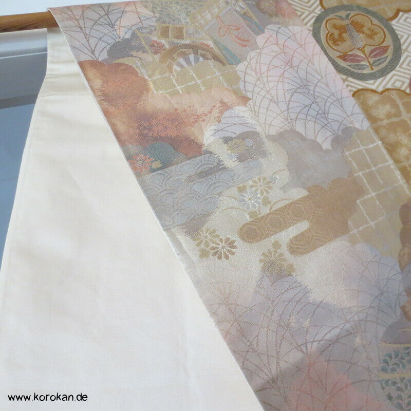 Upcycling Seidenbrokat Vorhangschal aus Fukuro Obi