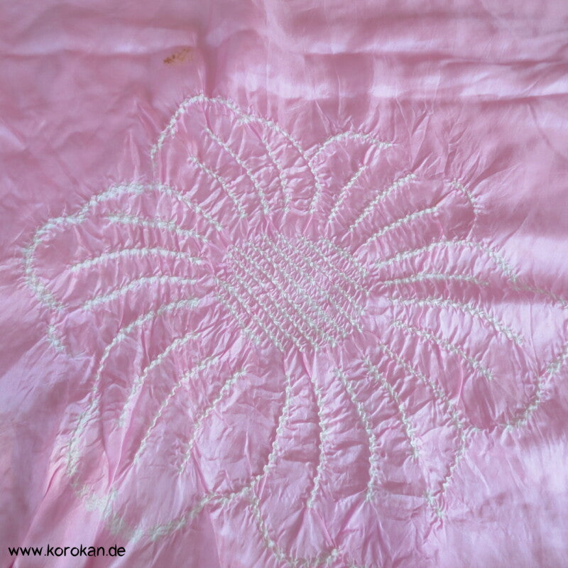 rosa Shibori Seiden Pongé Mädchen Heko Obi - großes Schaltuch