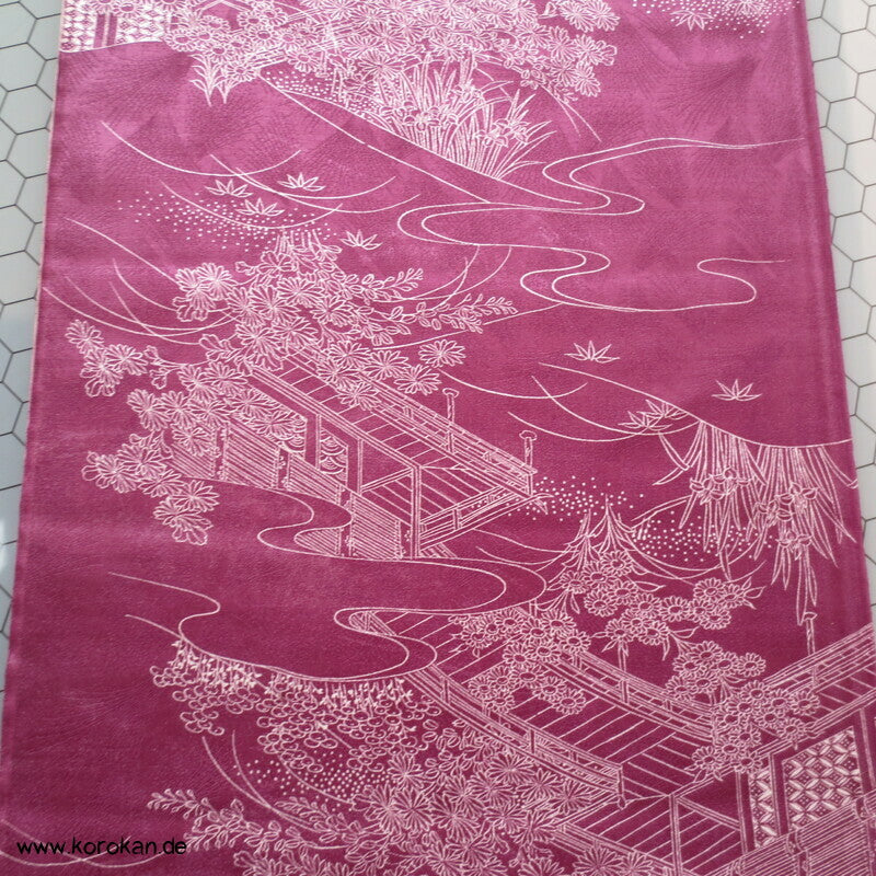 Gartenlandschaft Wolle/ Seide Kimono Damast