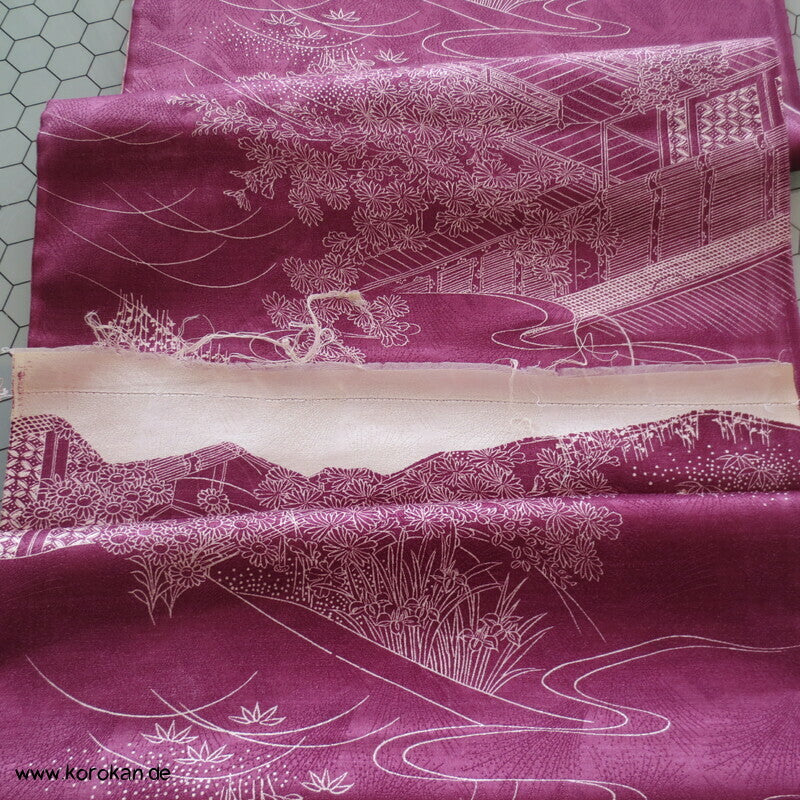 Gartenlandschaft Wolle/ Seide Kimono Damast