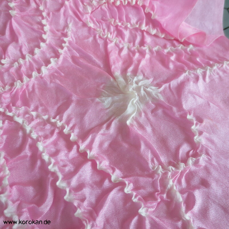 rosa Shibori Seiden Pongé Mädchen Heko Obi - großes Schaltuch
