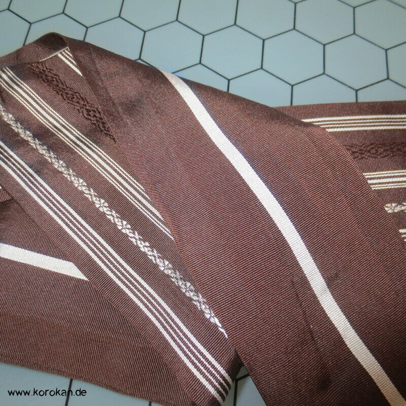 Datejime Seiden Kimono Gürtel Hakata braun
