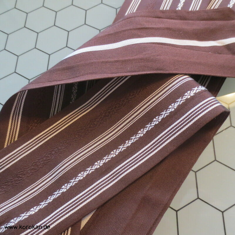 Datejime Seiden Kimono Gürtel Hakata braun