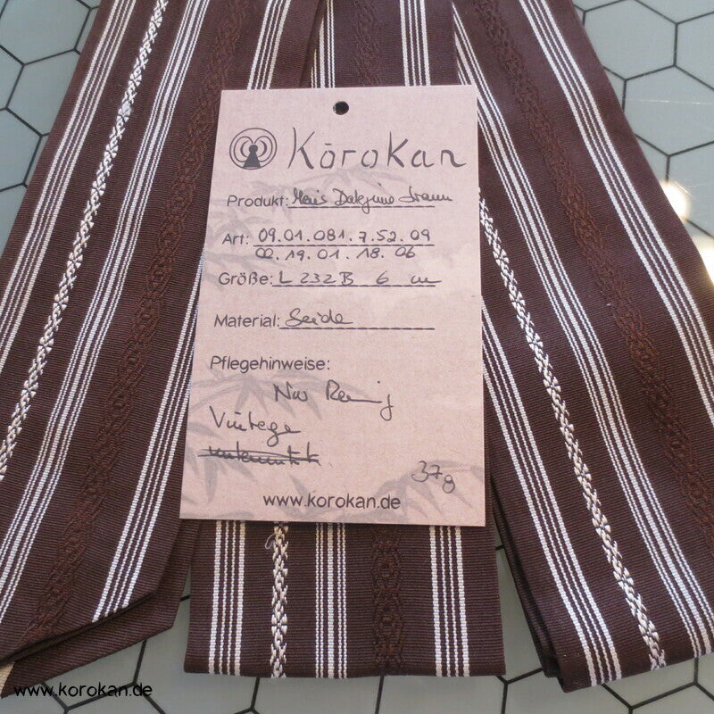 Datejime Seiden Kimono Gürtel Hakata braun