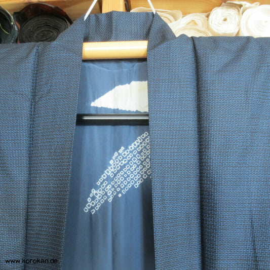 Bambus Shibori Futter Haori Kimono Jacke, Tsumugi Seide