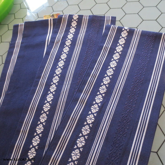 Kaku Obi / Datejime Seiden Kimono Gürtel Hakata Blau