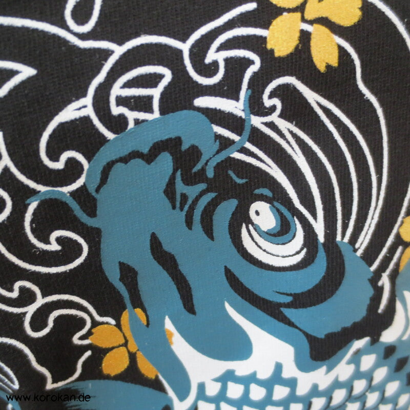 T Shirt mit Rückenmotiv Koi und vorderem Stickerei Koi