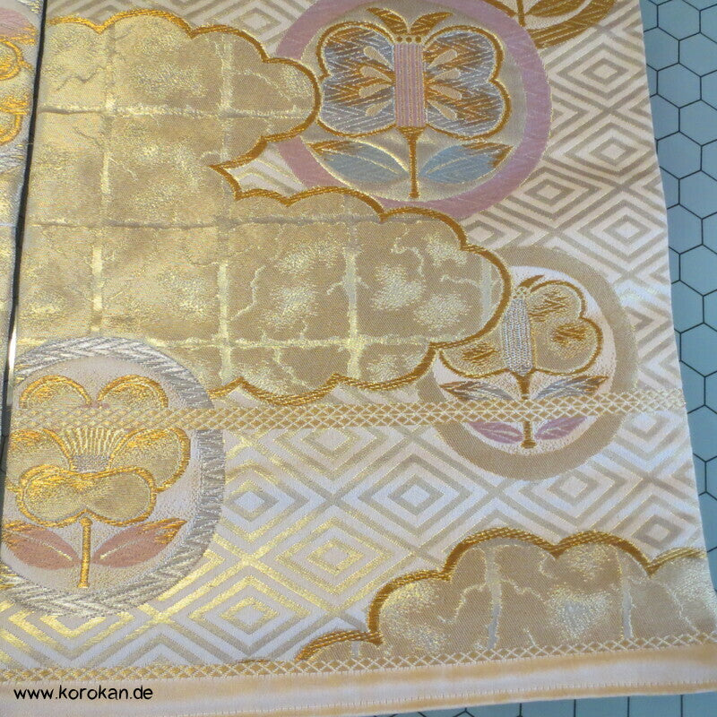 Upcycling Seidenbrokat Vorhangschal aus Fukuro Obi