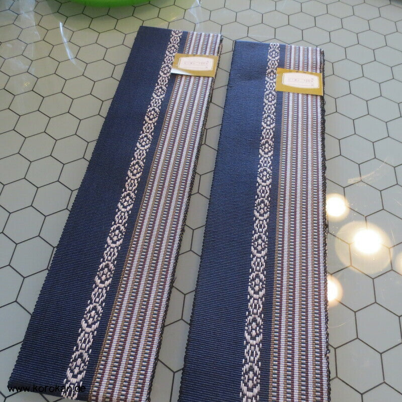 Kaku Obi / Datejime Rayon Kimono Gürtel Hakata Blau