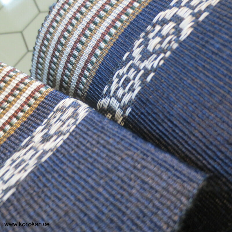 Kaku Obi / Datejime Rayon Kimono Gürtel Hakata Blau