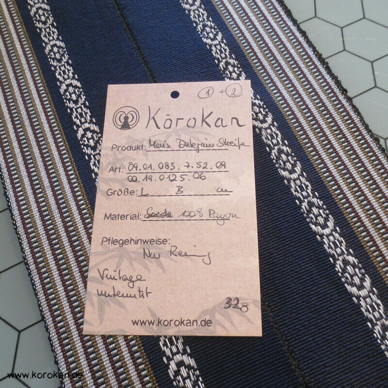 Kaku Obi / Datejime Rayon Kimono Gürtel Hakata Blau