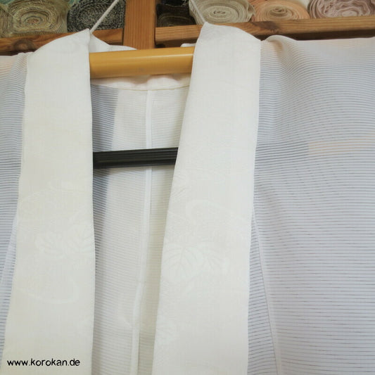 natur Rho Seide Juban Unterkimono, gewebte Muster Han Eri