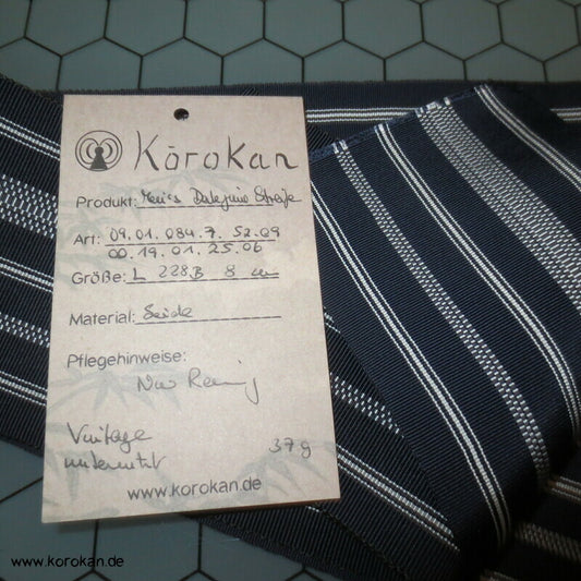 Kaku Obi / Datejime Seiden Kimono Gürtel Hakata Blau