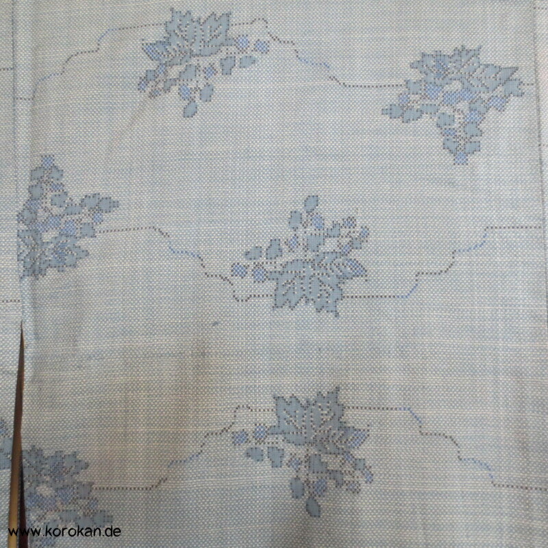 bleu Blüten Oshima Tsumugi Seiden Kimono