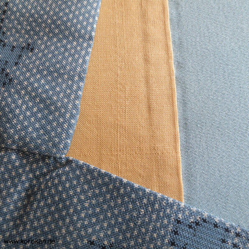 bleu Blüten Oshima Tsumugi Seiden Kimono
