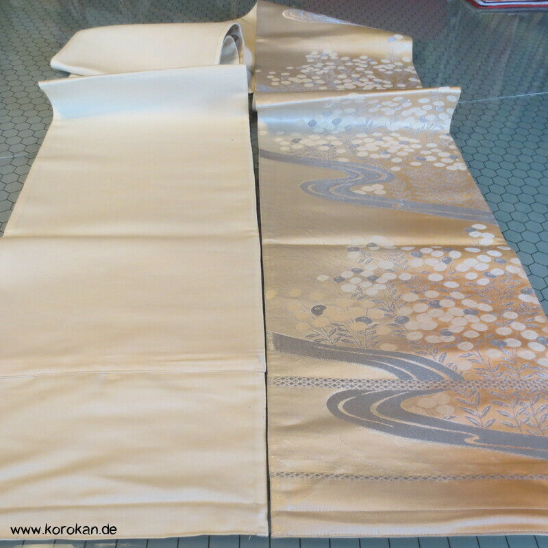 Upcycling Seidenbrokat Vorhangschal aus Fukuro Obi