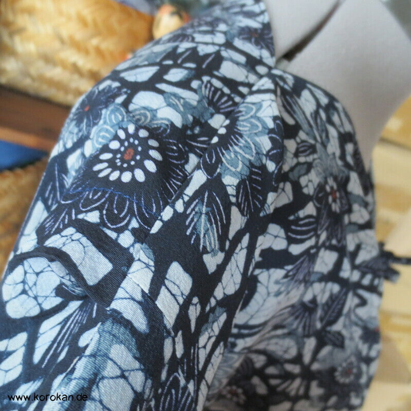 Zero Waste Kleid Bingata Batik Chirimen Crepe Seide