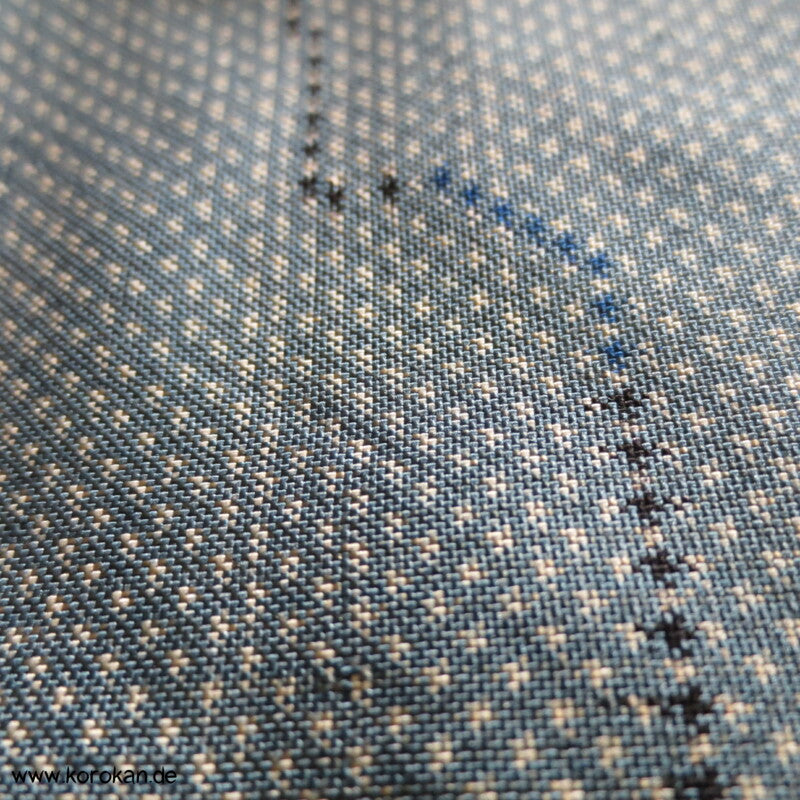 bleu Blüten Oshima Tsumugi Seiden Kimono