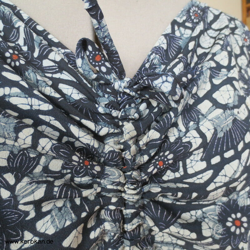 Zero Waste Kleid Bingata Batik Chirimen Crepe Seide