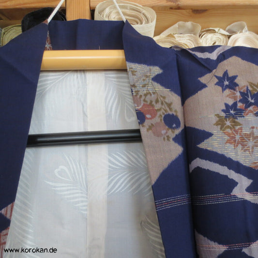 Japan Art Deco Matsukawabishi Zacken Meisen Seiden Haori - Jacke