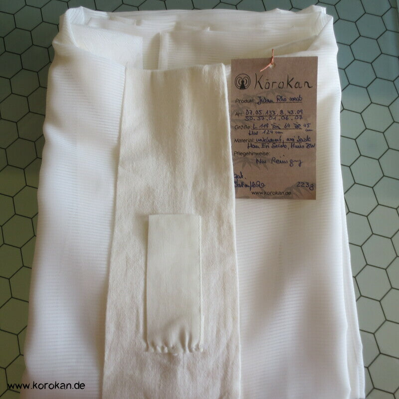 natur Rho Seide Juban Unterkimono, gewebte Muster Han Eri