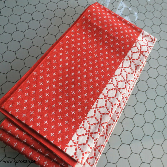 kleine Kreuze und Asanoha Streifen Hanhaba Obi Kimonogürtel